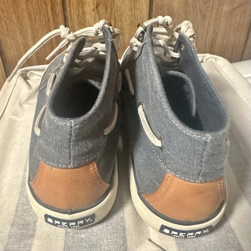 Sperry Denim Blue Pier Crest Ankle Boat Shoes - Size 7